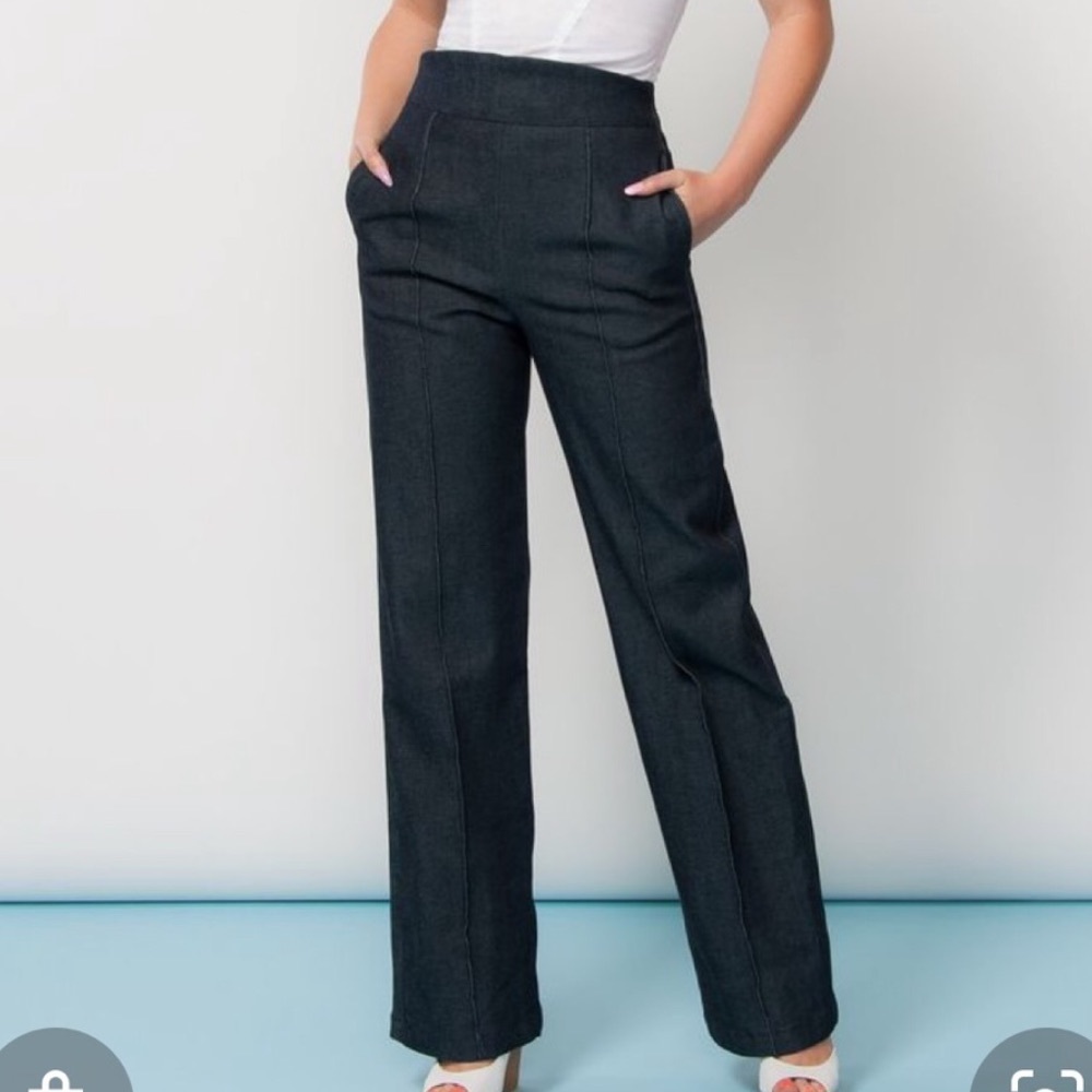 Pinup Couture Laura Byrnes Wide Leg High Waist Trouser